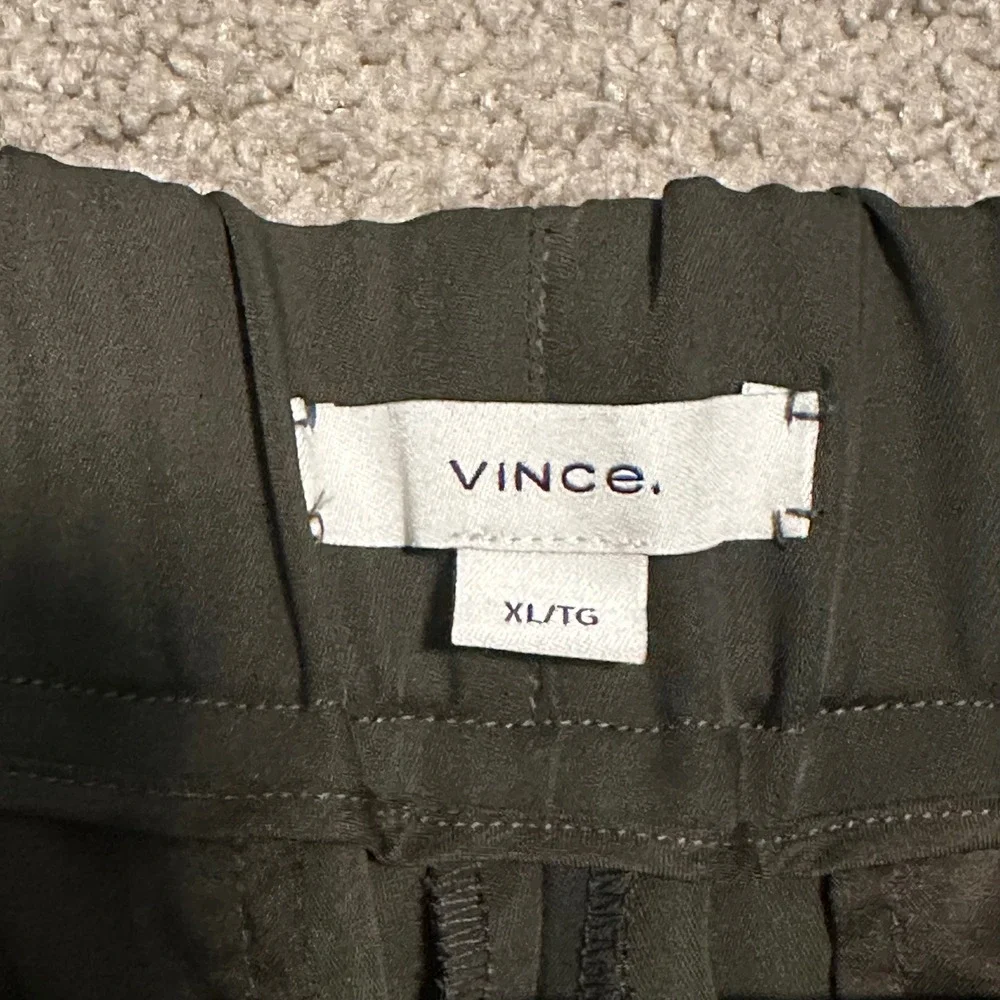 Vince Olive Green Wide Leg Trousers‎ High Waist Elastic Back Pants Womens XL